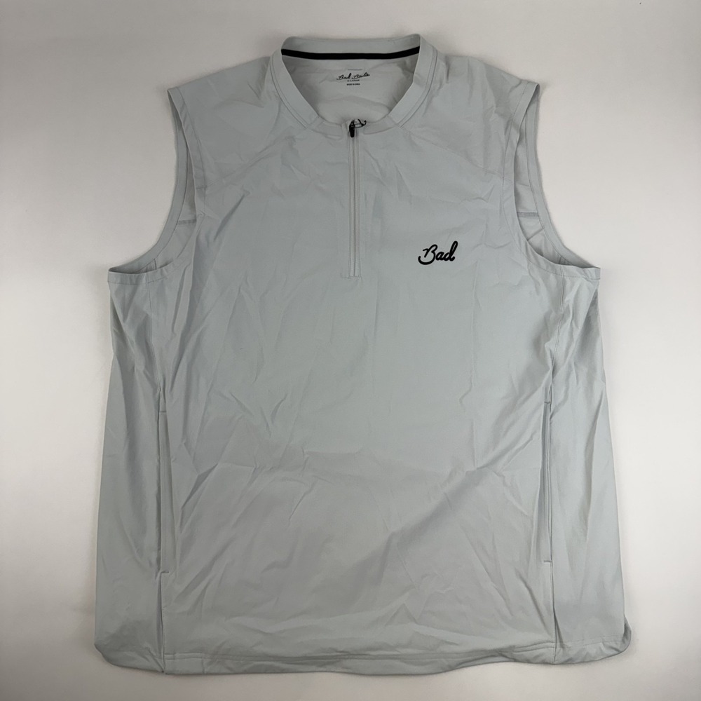 New Mens Bad Birdie Lightweight Gray Full Zip Casual Golf Vest Size XLarge NWT